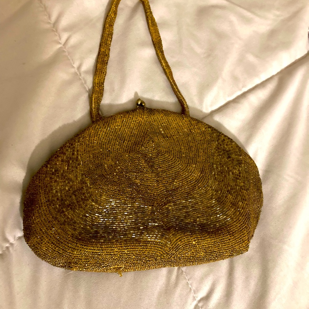 Antique turn of the century hand beaded handbag from Belgium
Circa 1900s